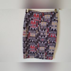 LuLaRoe Women's Midi Pencil Skirt size M Aztec/Southwestern pattern